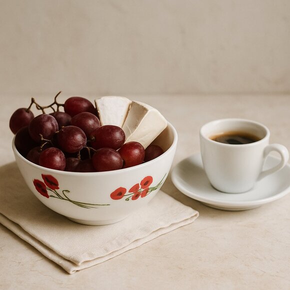 Luminarc Diwali Hypnosis Red Poppy Small Bowls – Set of 2, 4.7" Glass Bowls - Picture 3 of 9